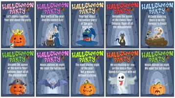 heks halloween poster met spook en pompoenen groot vector