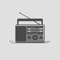 vintage radio platte ontwerpstijl. vector illustratie