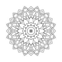 Arabische decoratie mandala vector. zwart-wit kleurboek patroon. mandala patroon vector. eenvoudige mandala lijn kunst illustratie. mandala kleurboek. bloem patroon. vector