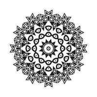 decoratie mandala sieraad voor kleurboek. mandala vector met zwart-wit patroon. Indiase decoratie mandala patroon op witte achtergrond. eenvoudig zwart-wit mandalapatroon.