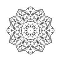 eenvoudige mandala lijn kunst illustratie. zwart-wit kleurboek Arabisch patroon. mandala kleurboek. bloem patroon. mandala patroon vector. Indiase decoratie mandala vector. vector