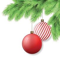 kerstboom en decoraties vector