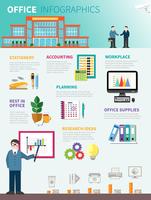 Office Infographics platte sjabloon vector