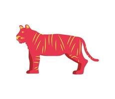 rode tijger platte pictogram vector