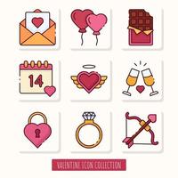 gelukkige valentijnsdag icoon collectie vector