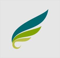 groene halve vleugel eenvoudig logo vector