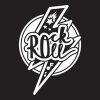 rock and roll belettering vector