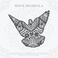 duif mandala. boho-stijlelementen. dieren boho-stijl getekend. vectorillustratie. vector