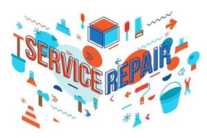 service reparatie plat bannerontwerp vector