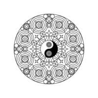 yin yang-symbool in oostelijk geometrisch patroon vector