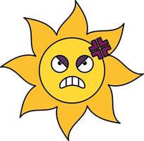 boze zon sticker schets illustratie vector