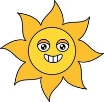 vrolijke zon emoji overzicht illustratie vector