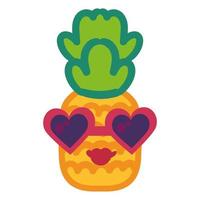 schattige ananas emoji hand getekende illustratie vector