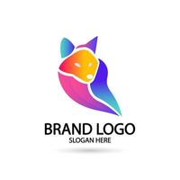 creatieve vos dier moderne eenvoudige gradiënt ontwerp concept logo set. vector illustratie