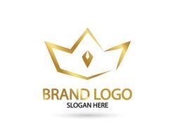 geweldig luxe gouden kroon koninklijk en elegant logo vectorontwerp vector