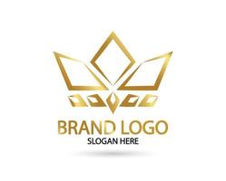 geweldig luxe gouden kroon koninklijk en elegant logo vectorontwerp vector