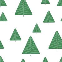 Kerst fir tree naadloze patroon. nieuwjaarshand verdrinkt sparren inpakpapierontwerp, wintervakantiedecoratie, bosachtergrond vector