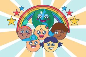 diverse kinderen groep multi race kinderen vector