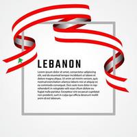 lintvorm Libanon vlag achtergrond sjabloon vector