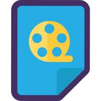 videobestandspictogram, ontwerp met platte filmrolknop vector