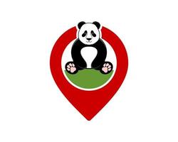 pin locatie met panda erin vector