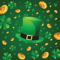 st. patrick's day met een grote hoed vector