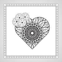 hand getekend hart met mandala. decoratie in etnische oosterse doodle sieraad. vector