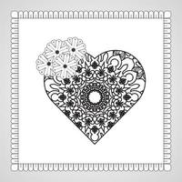 hand getekend hart met mandala. decoratie in etnische oosterse doodle sieraad. vector