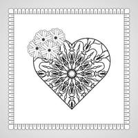 hand getekend hart met mandala. decoratie in etnische oosterse doodle sieraad. vector