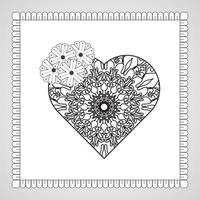 hand getekend hart met mandala. decoratie in etnische oosterse doodle sieraad. vector