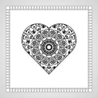 hand getekend hart met mandala. decoratie in etnisch oosters doodle ornament vector