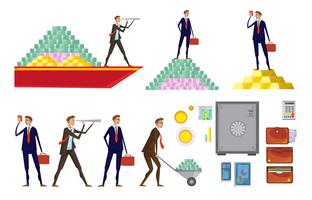 Financiële rijkdom Icon Set vector