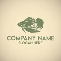 vintage logo sjabloon van betta vis vector