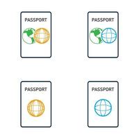 internationaal paspoort vectorpictogram - reizen, instappen, luchthaven, document vectorillustratie vector