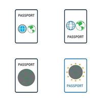 internationaal paspoort vectorpictogram - reizen, instappen, luchthaven, document vectorillustratie vector