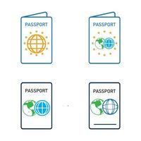 internationaal paspoort vectorpictogram - reizen, instappen, luchthaven, document vectorillustratie vector