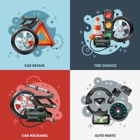 Auto Service Concept Icons Set vector