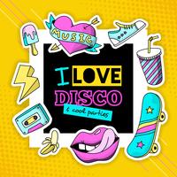 Mode Patch Cool Disco Compositie Poster vector