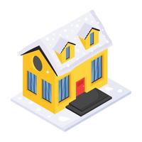 sneeuw huis en accommodatie vector