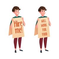 Job Street Search Decoratieve pictogrammen vector