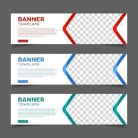 zakelijke banners sjabloon met plaats voor foto. moderne abstracte webbanners-advertenties. vector ontwerp