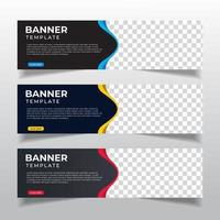 zakelijke banners sjabloon met plaats voor foto. moderne abstracte webbanners-advertenties. vector ontwerp