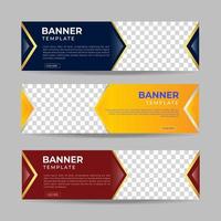 zakelijke banners sjabloon met plaats voor foto. moderne abstracte webbanners-advertenties. vector ontwerp