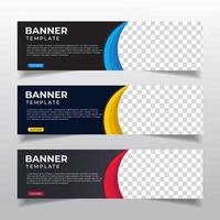 zakelijke banners sjabloon met plaats voor foto. moderne abstracte webbanners-advertenties. vector ontwerp