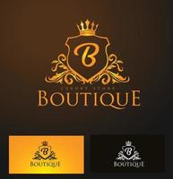 elegant luxe badge-logo. luxe kroon logo vector