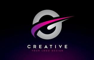 creatieve g brief logo ontwerp met swoosh pictogram vector. vector