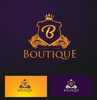 elegant luxe badge-logo. luxe kroon logo vector