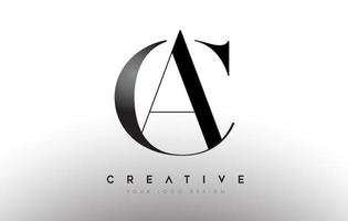 ca ac brief ontwerp logo logo pictogram concept met serif-lettertype en klassieke elegante stijl look vector