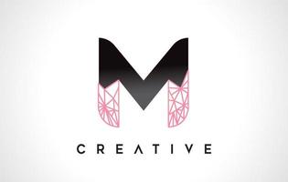 letter m schoonheidslogo. m brief ontwerp vector met origami look vector