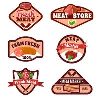 Meat Market Emblemen Set vector